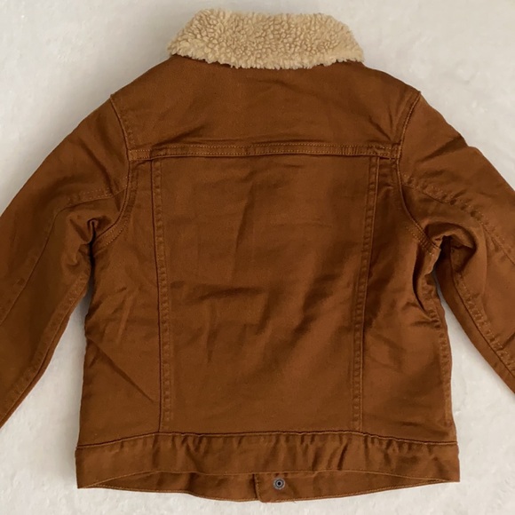 Gap Denim | Fall 2023 Sherpa Lined Icon Denim Jacket 778072 Bright Brown (5) - Picture 13 of 16